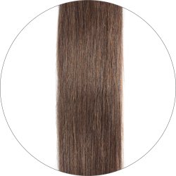 #6 Medium Brown, 40 cm, Tape Hair Extensions, Single drawn