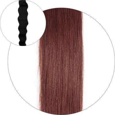 Natural wave Ponytail - #33 Rödbrun